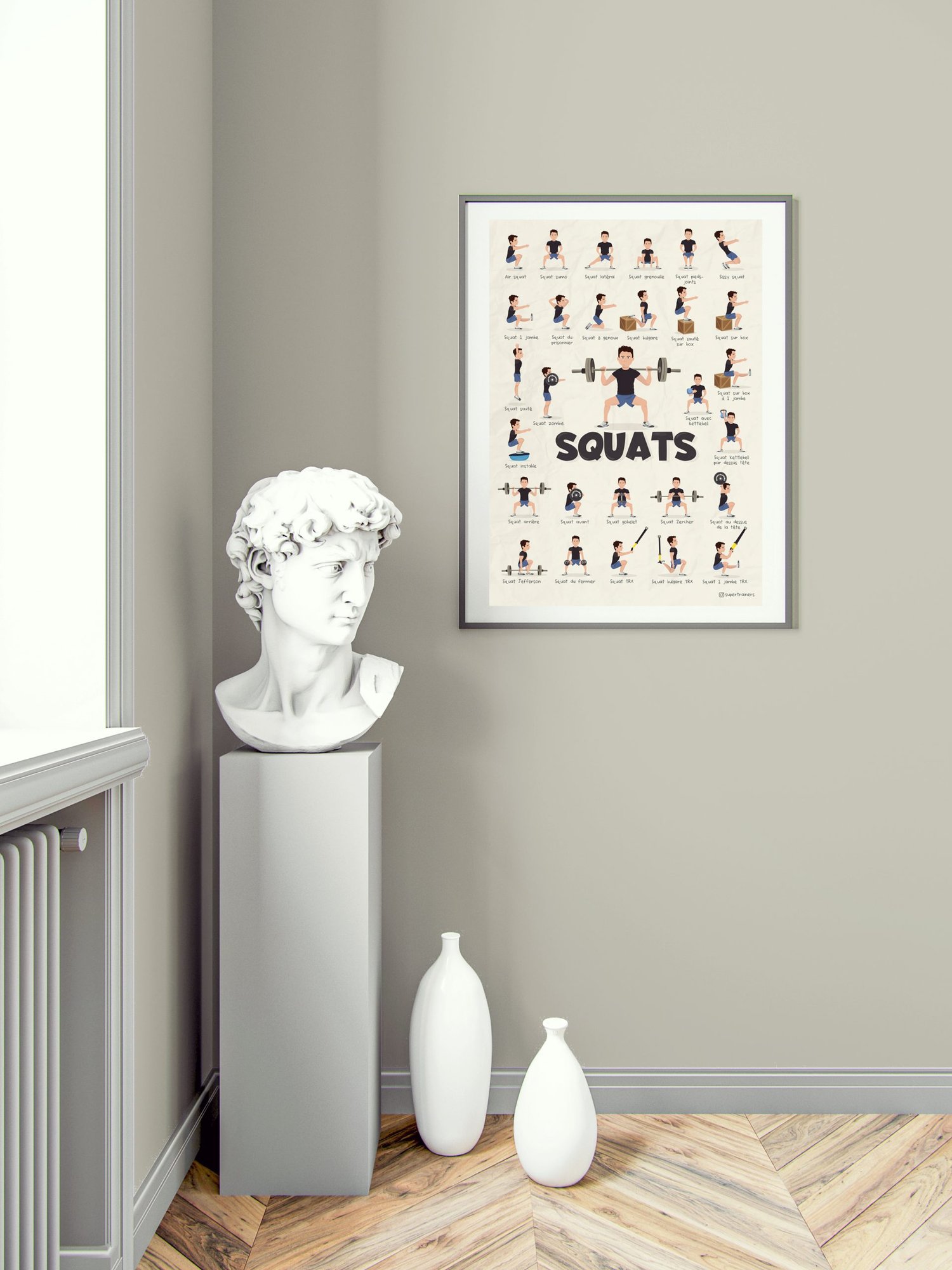 Poster décoration supertrainers squats