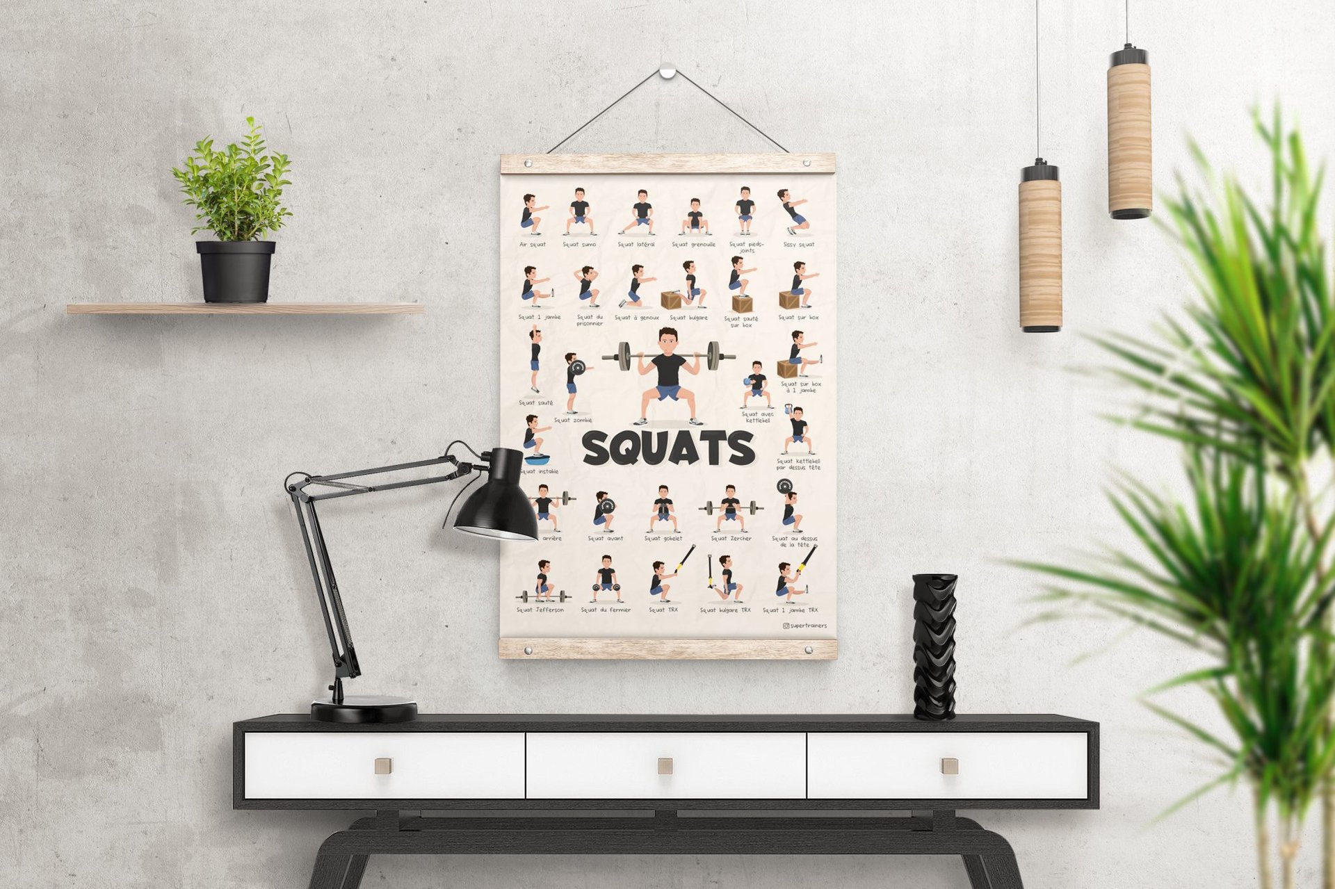 Poster déco supertrainers squats