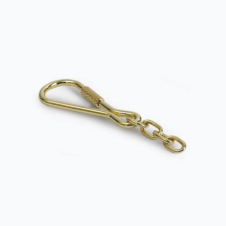 Luxury Keyring With Swiveling Clip Keychain Gold or Silver for