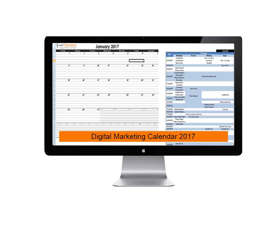 Digital Marketing Calendar 2017