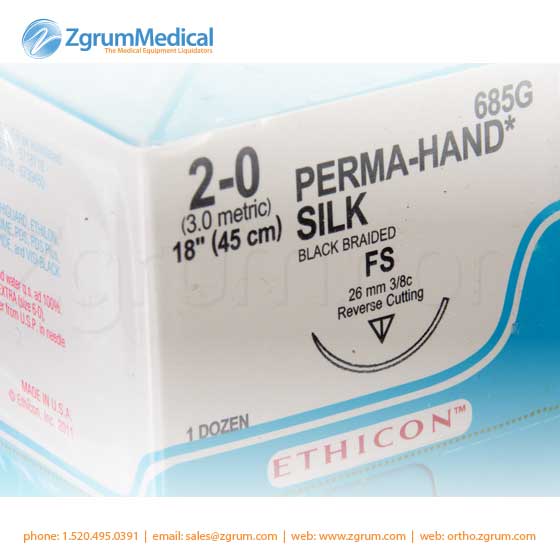 Ethicon 2 - 0 Silk Suture - 685G - Zgrum Medical