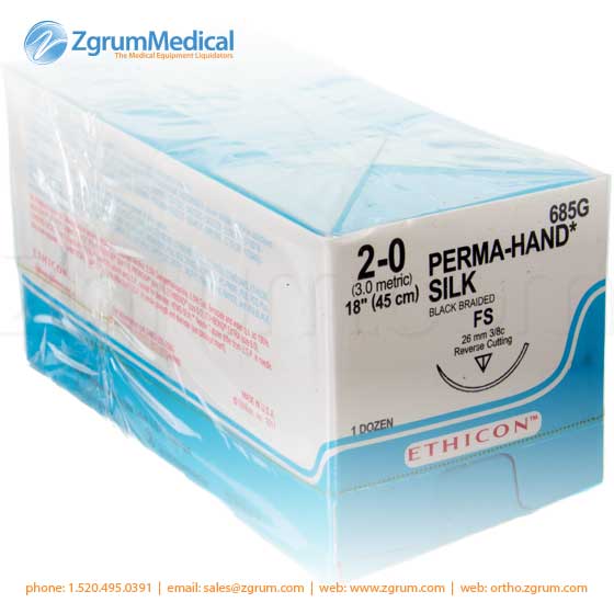 Ethicon 2 - 0 Silk Suture - 685G - Zgrum Medical