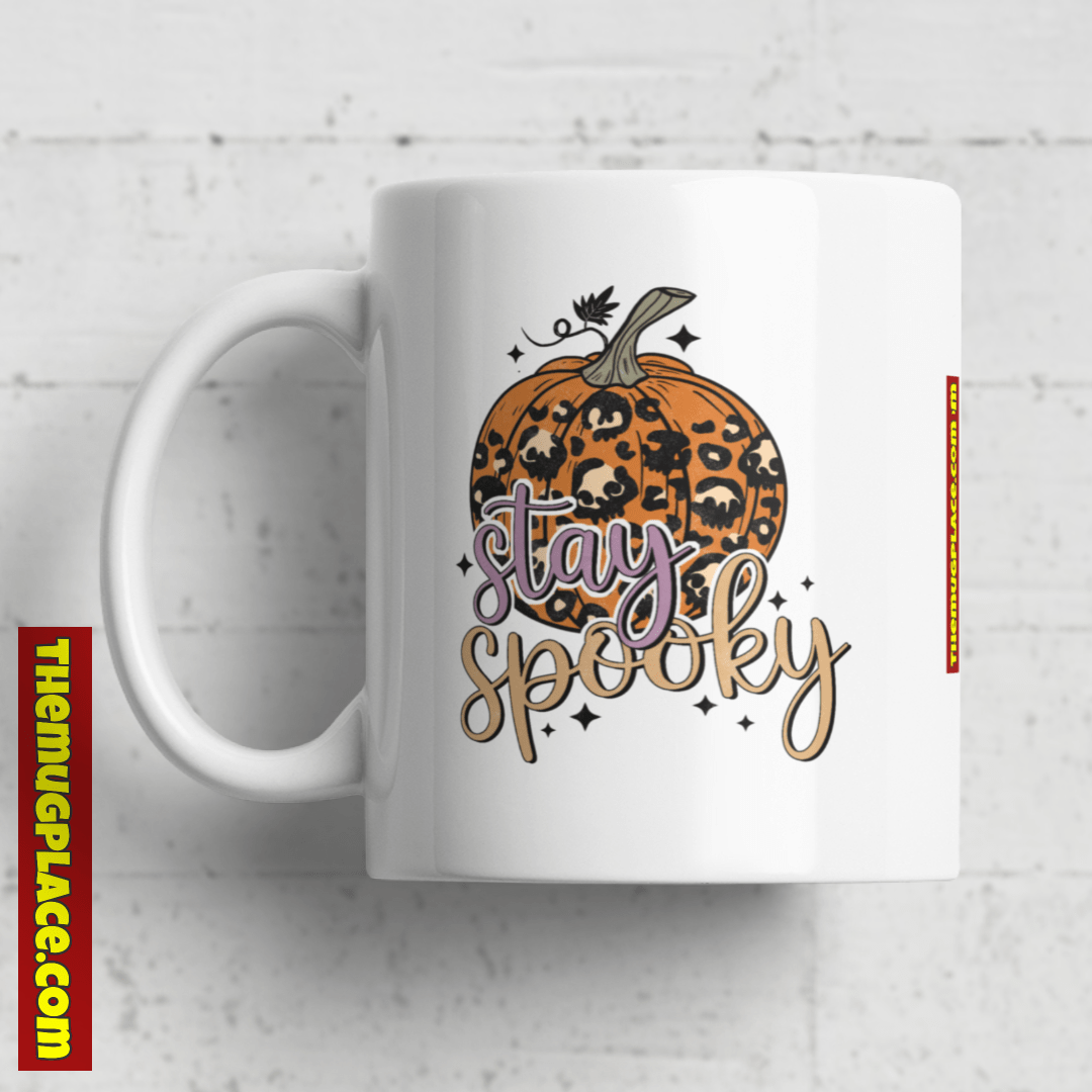 Stay spooky Halloween pumpkin mug