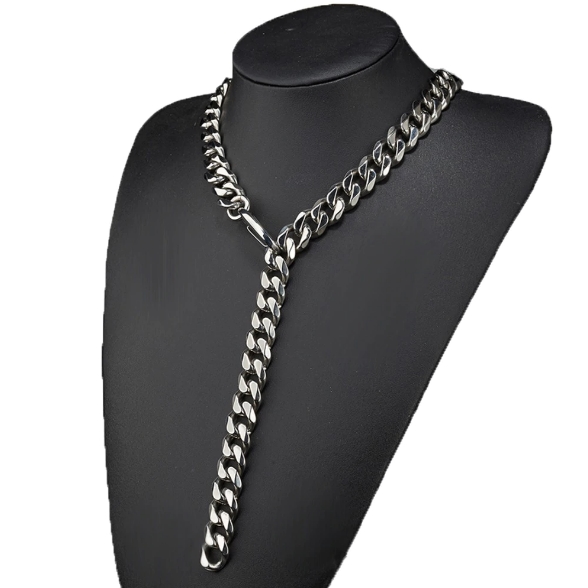 Xxxtentacion 15MM Stainless Steel Silver Color Cuban Chain 3 - Xxxtentacion Store