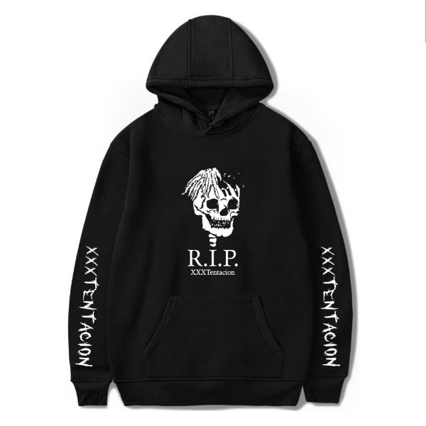 RIP Printed Long Sleeve Pullover Hoodie - Xxxtentacion Store
