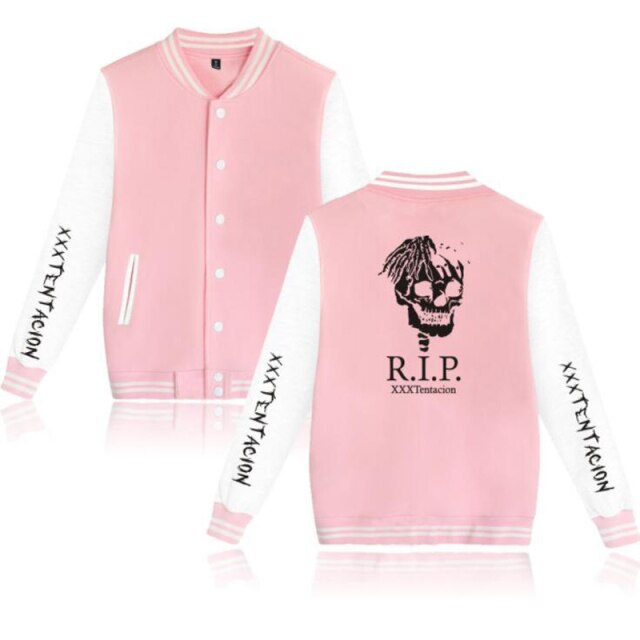 R I P Xxxtentacion Pink Baseball Jacket Chaquetas Hombre Harajuku Style Hip Hop Streetwear Bomber Jacket 8.jpg 640x640 8 - Xxxtentacion Store