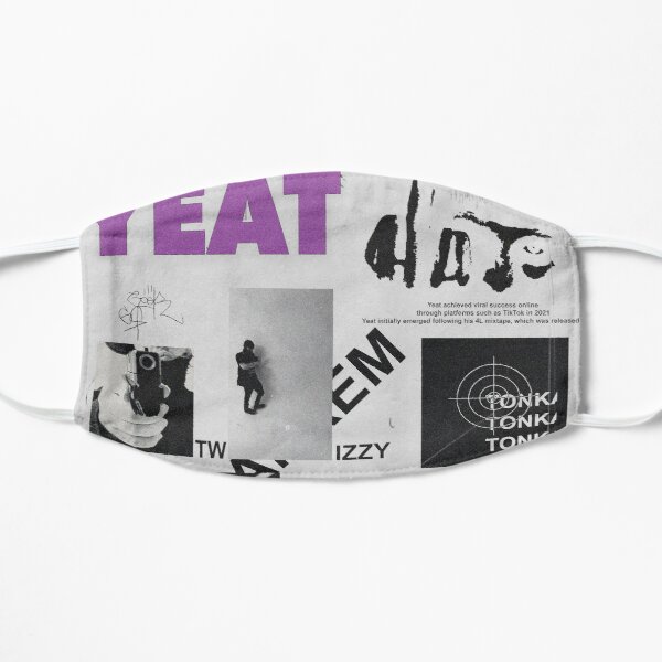 Yeat Tonka Twizzy Retro Black And White Graphics Flat Mask RB1312 product Offical yeat Merch
