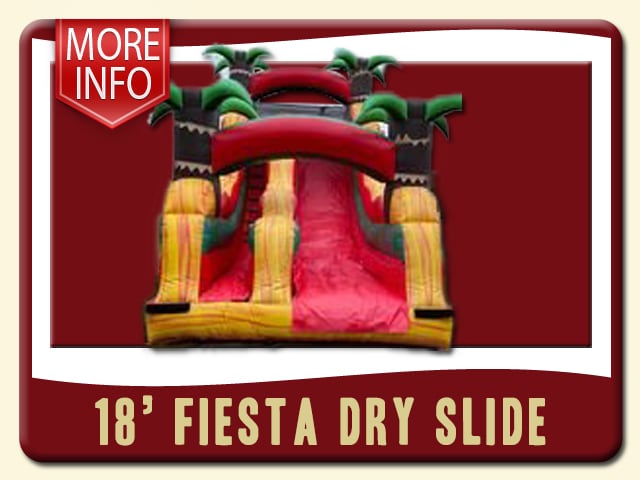 18 slide rental with pool. Fire red and orange color with palm trees
