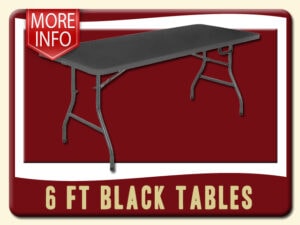 6' Rectangular Black Folding Table Info Rent