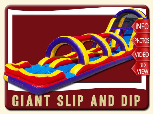 Giant Slip Water Slide Rental, Inflatable, Pool, Blue, Red, Yellow