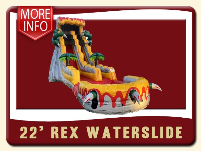 22ft T-Rex Inflatable Waterslide Pool Inflatable Rental - giant 3-D T-Rex hands