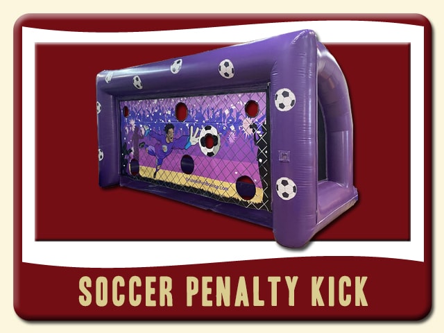 Soccer Penalty Kick inflatable soccer goal game purple rental