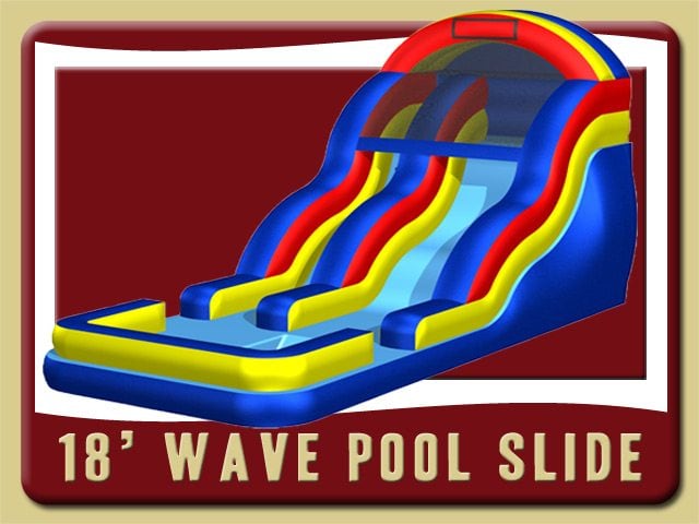 18 Pool Water Slide Rental Daytona Beach red yellow blue