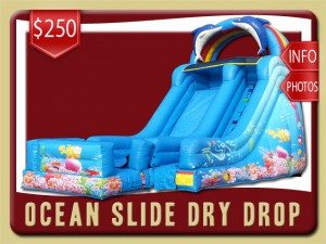 ocean inflatable slide dry drop party rental pierson price fish blue