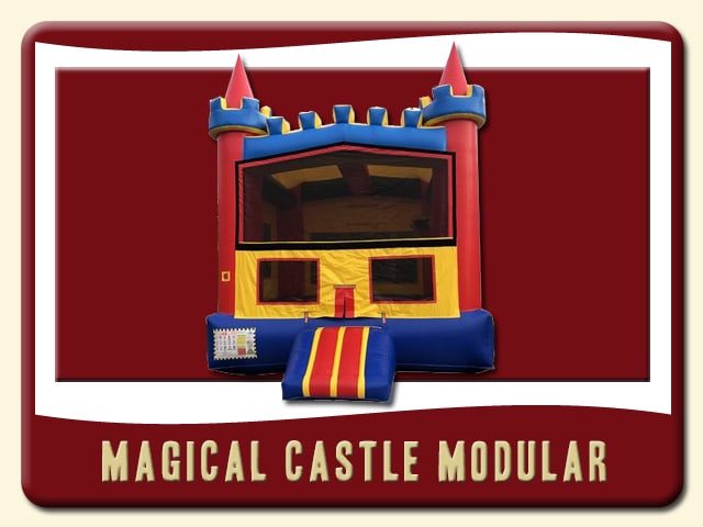 Magical Castle Modular Bounce House - classic blue, red and yellow colors Rent