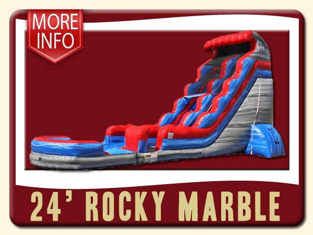 Rocky Marble Water Slide Pool More Info - 24' high, Blue, Red, Gray