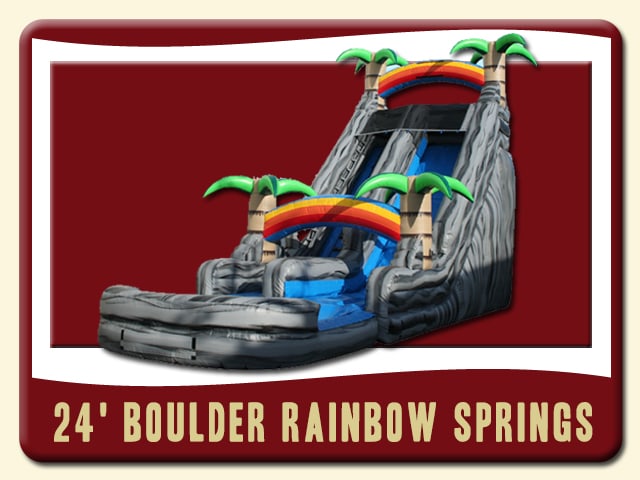 24' Boulder Rainbow Springs water slide gray with palm trees