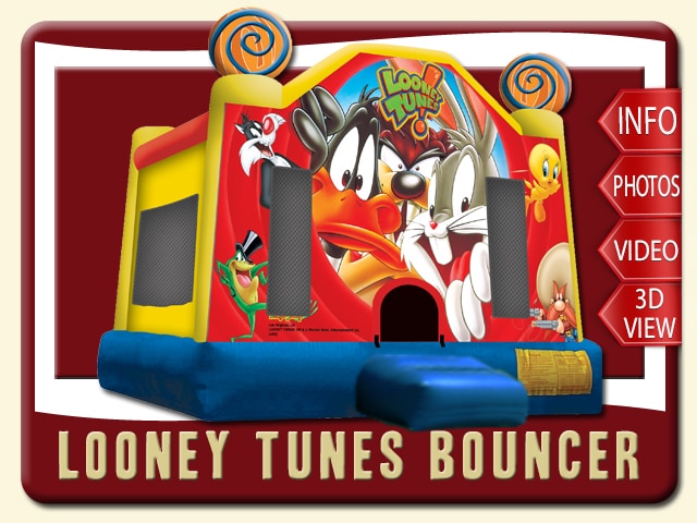 looney tunes bounce house rental price bugs bunny daffy duck tweety taz yellow red blue