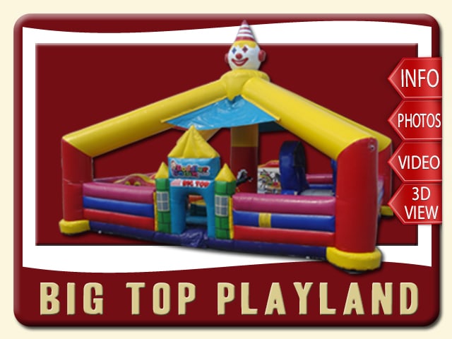 Big Top Inflatable Playland, Toddler, Ball Pit, Circus, Clown, Slide, Bounce House