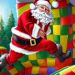 Santa Jumping In A Bounce House