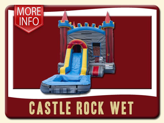 Castle Rock Water Slide Bouncer House Combo More Info - Gray & Red