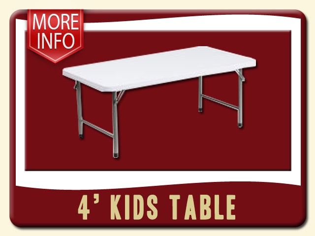 Kids Folding Table 4' Rectangular Info Rent