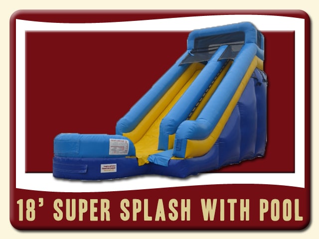 Super Splash 18' Water Slide w/ Pool Rental - Blue & Yellow