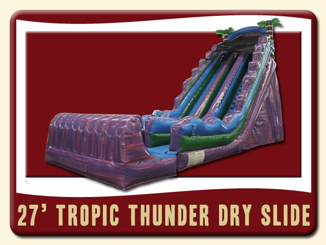 Tropic Thunder 20' Inflatable Dry Slide purple green blue
