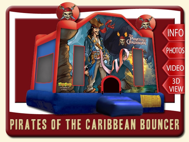 pirates caribbean bounce house rental price jack sparrow red blue