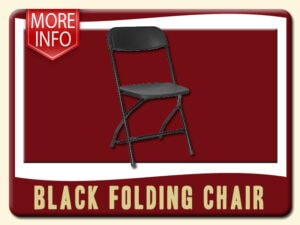black folding chair Rent info