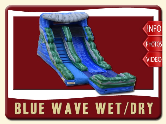 Blue Wave Water Slide Pool Blue & Green Wet/Dry