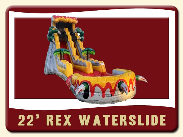 22ft T-Rex Inflatable Waterslide Pool Inflatable Rent - giant 3-D T-Rex hands