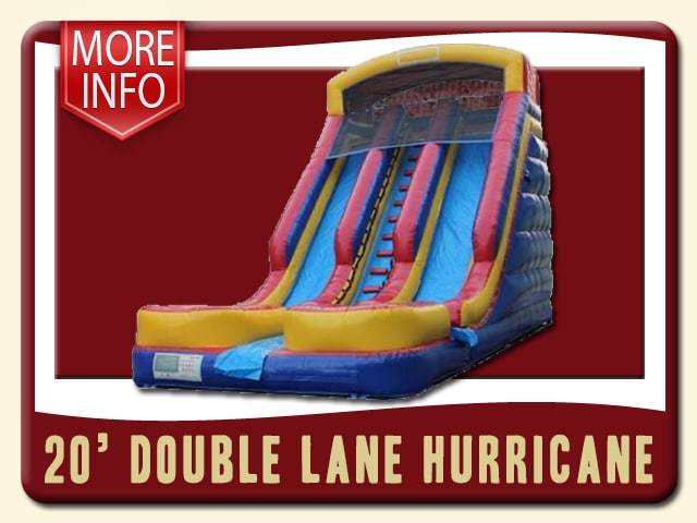 20ft Double Lane Hurricane Dry Slide Red Blue Yellow Info