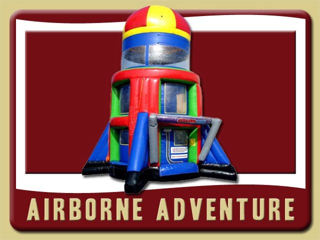 Airborn Adventure Parashoot Ride Inflatable Party Rental, Red, Blue, Green, Yellow