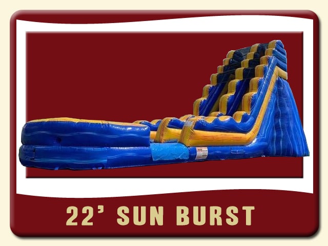 22ft Sun Burst Waterslide Inflatable Rent - Blue & Yellow