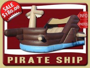 pirate ship inflatable slide rental daytona beach sales brown tan blue