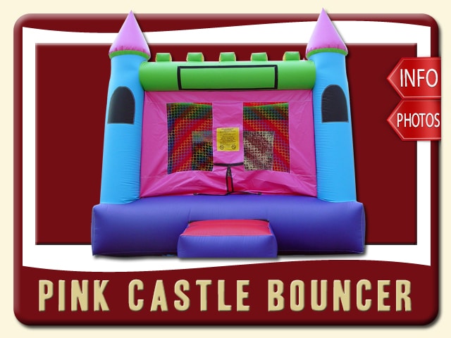 Girl Castle Bounce House Rental, Pink, Purple, Blue, Green