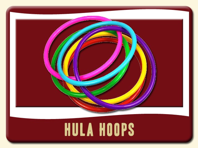 Hula Hoops rentals - Blue, Pink. Red. Purple, Yellow, Green & Pink