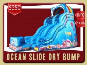 ocean slide inflatable dry bump party rental lake helen price mermaid dolphins blue