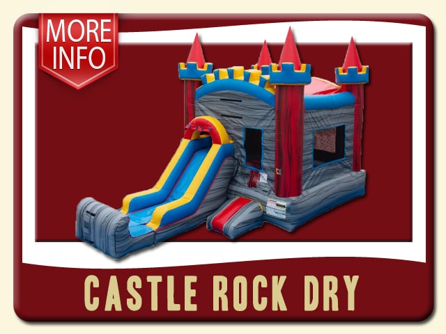 Castle Rock Dry Slide Bouncer House Combo More Info - Gray & Red