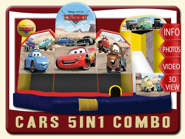Disney Cars 5in1 Bounce House Water Slide Combo, Lighting McQueen, Mater 