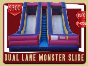 monster slide inflatable rental pierson price purple pink yellow