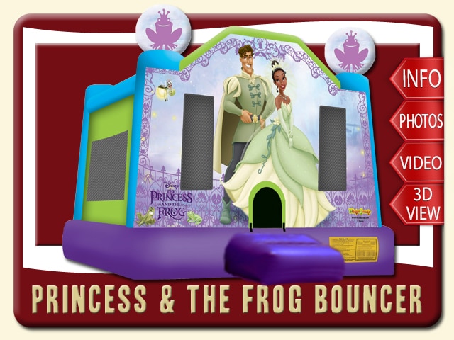princess frog bounce house rental sale tiana purple green blue