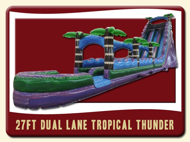 27FT Dual Lane Tropical Thunder Purple Water Slide
