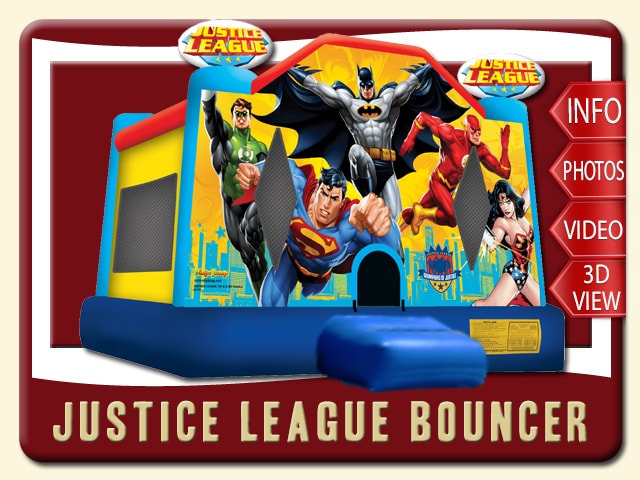 Justice League Bounce House Rental, Superman, Batman, Flash, Wonder Woman