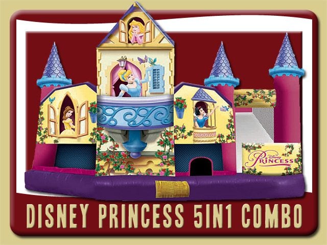 Disney Princess Water Slide Combo Belle Snow White Cinderella Sleeping Beauty Rental Edgewater pink purple