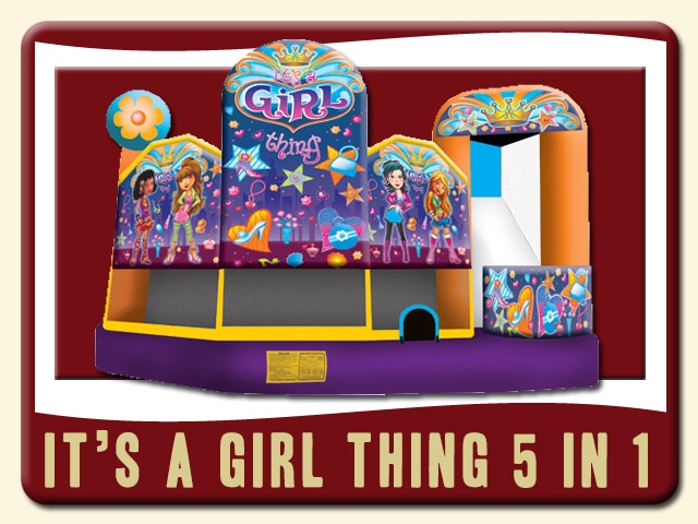 It's a Girl Thing Combo Slide & Jumper Rental - Purple & Stars