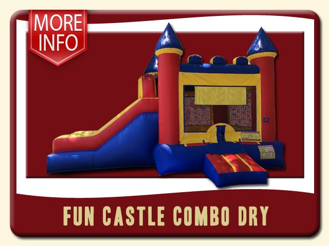 Fun Castle Combo Wet Inflatable bounce house & Slide Rent – Blue, Red &Yellow