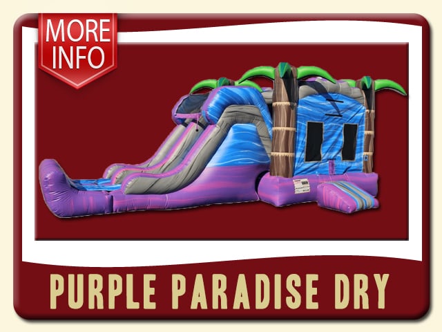 Purple Paradise dry Slide & Jump Combo More Info - Tropical Palm Trees