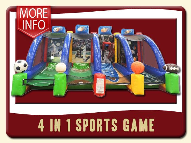 4 in 1 Sports Game inflatable rent - baseball, football, soccer, basketball